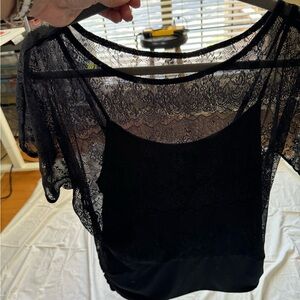 White House Black Market Black Lace Blouse